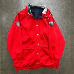Vintage Reversible red and navy Size Large Nautical Windbreaker Jacket